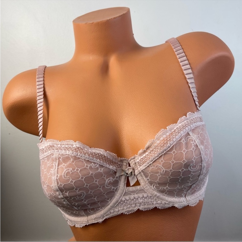 32d unlined Chantelle lace Demi bra with lace detail on the straps